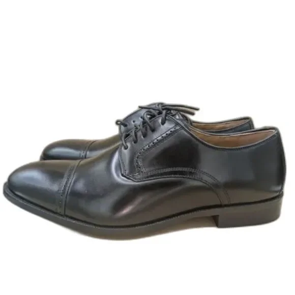 Johnston & Murphy Bradford 15-1771 Cap Toe Black Oxford Men's Dress SZ 10